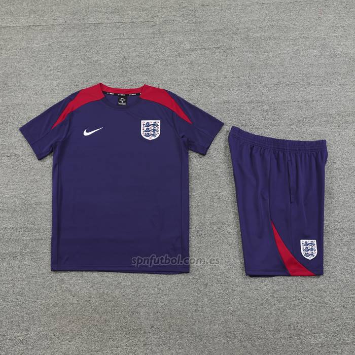 Chandal del Inglaterra Manga Corta 2024-2025 Purpura - Pantalon Corto